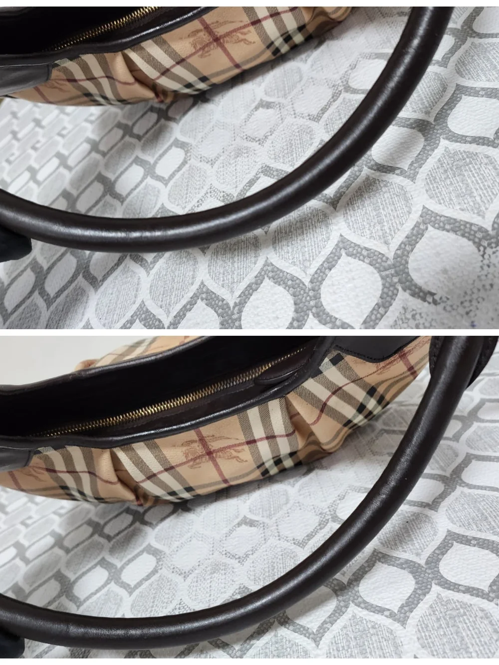 BURBERRY Haymarket Check Small Brooklyn Hobo Brown/Beige